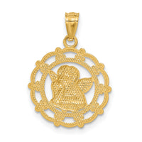 14k w/Rhodium Angel Pendant-C4412