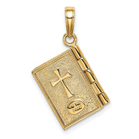 14K 3-D Moveable Pages Serenity Prayer Book Pendant-C4424