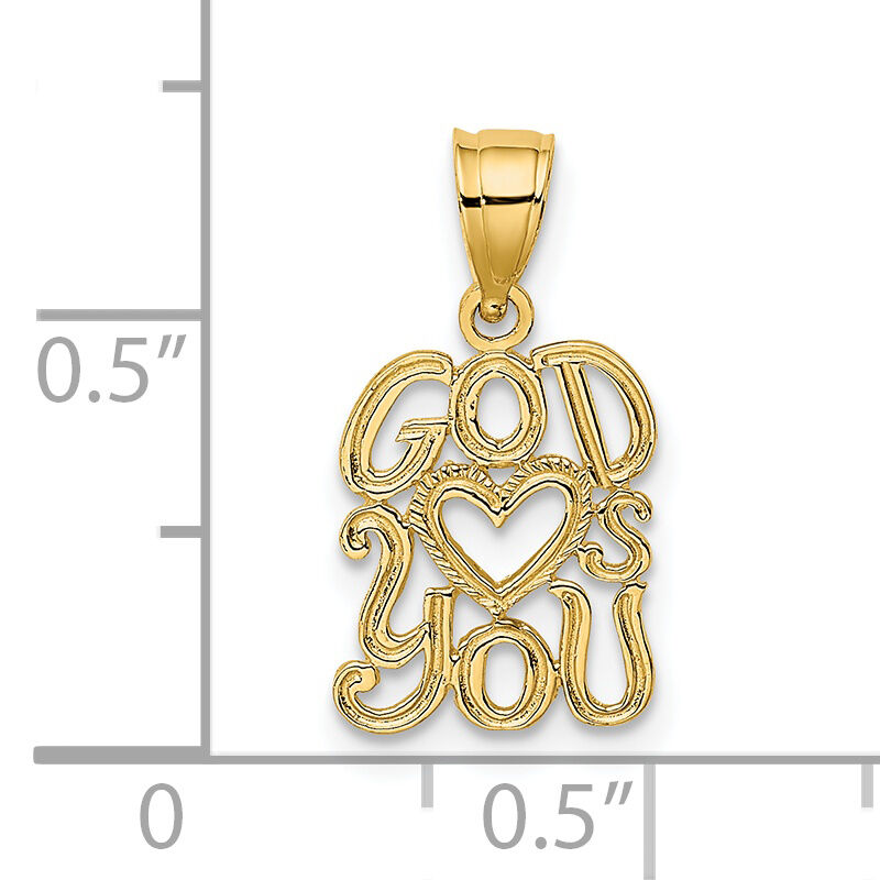 14K GOD HEARTS YOU Charm-C4435