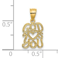 14K GOD HEARTS YOU Charm-C4435