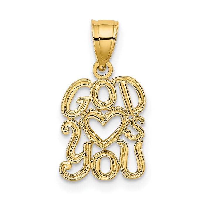 14K GOD HEARTS YOU Charm-C4435