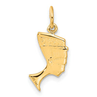 14K Satin Front / Polished Back Nefertiti Charm-C444