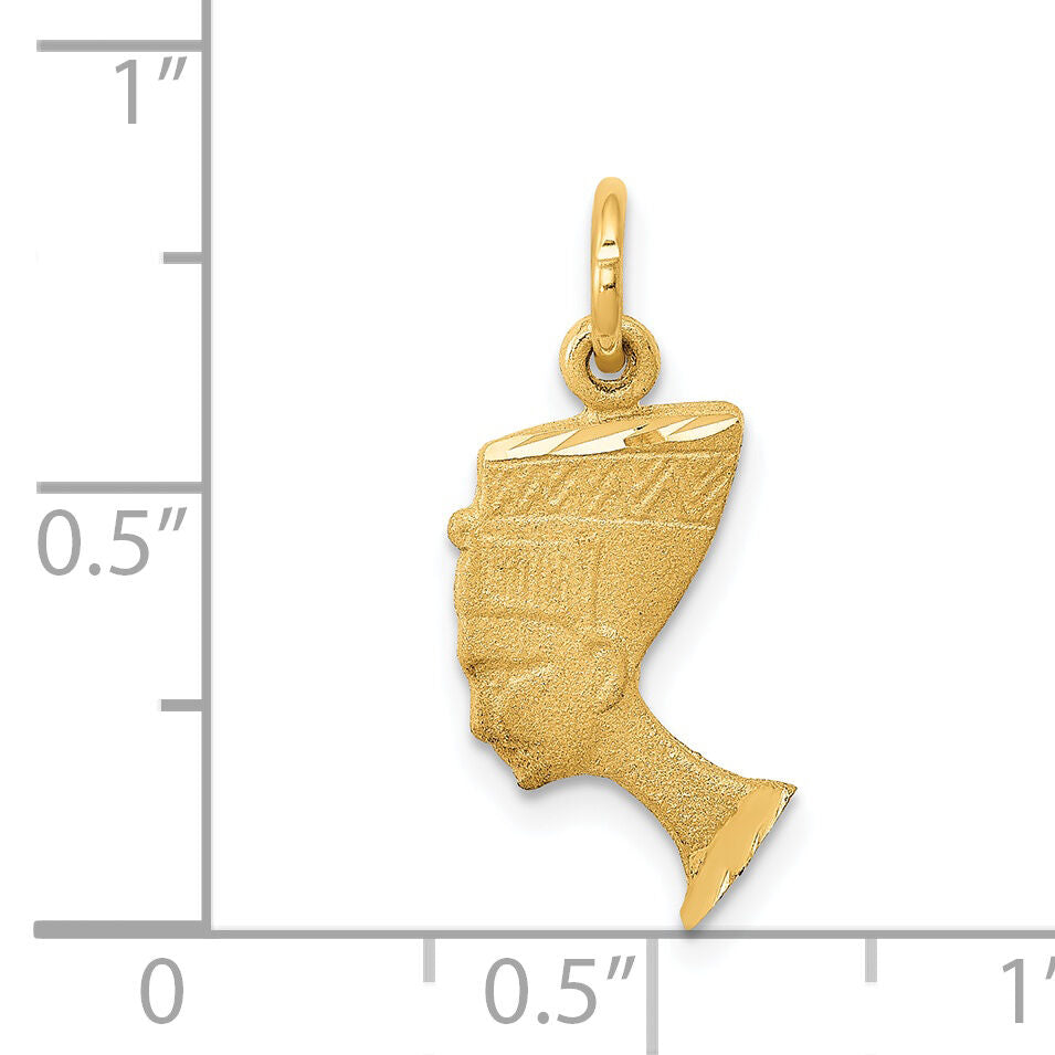 14K Satin Front / Polished Back Nefertiti Charm-C444