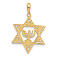 14K Star of David w/Menorah Pendant-C4452
