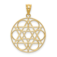 14k Star of David Circle Pendant-C4453