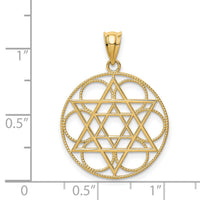 14k Star of David Circle Pendant-C4453