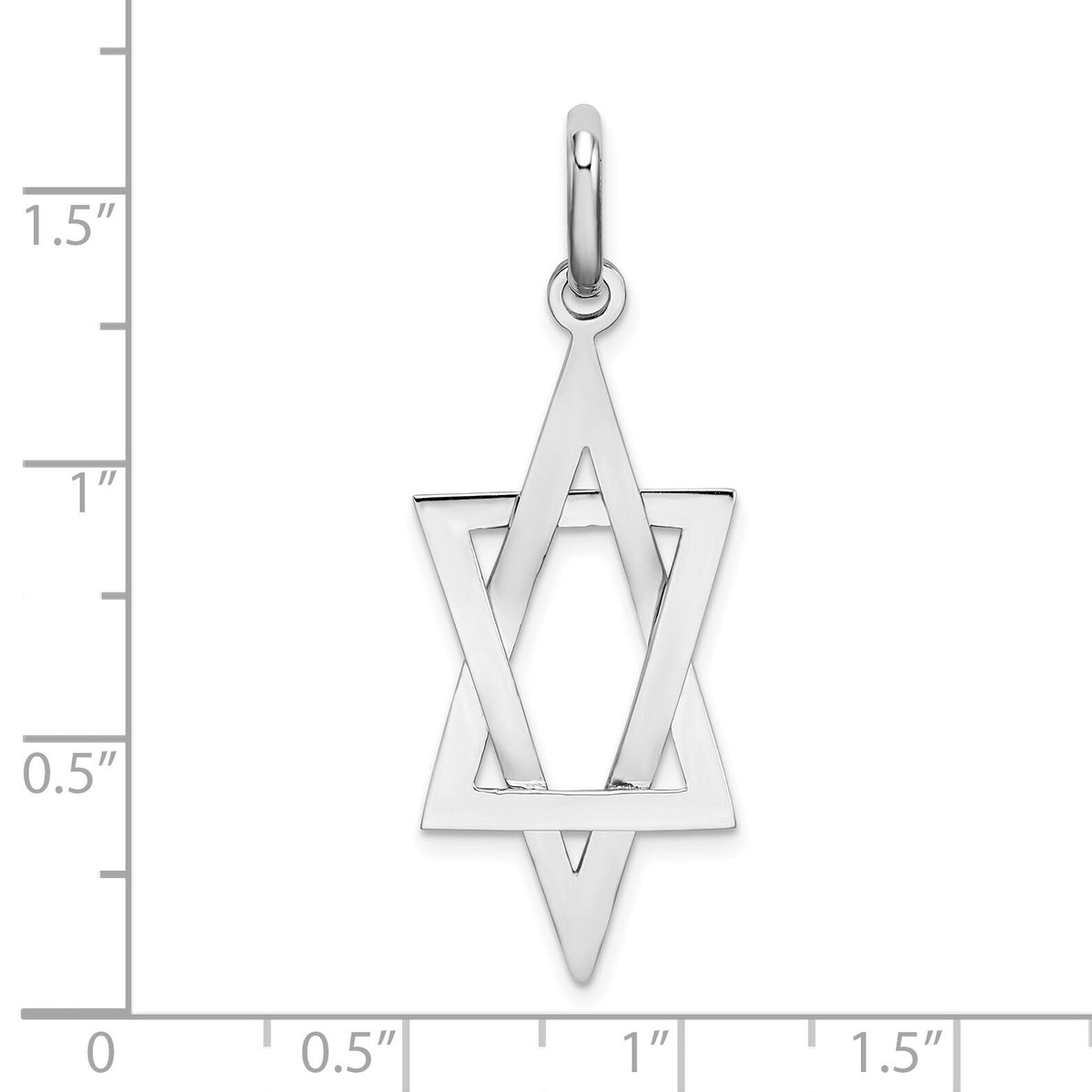 14K White Gold Elongated Star Of David Charm-C4454