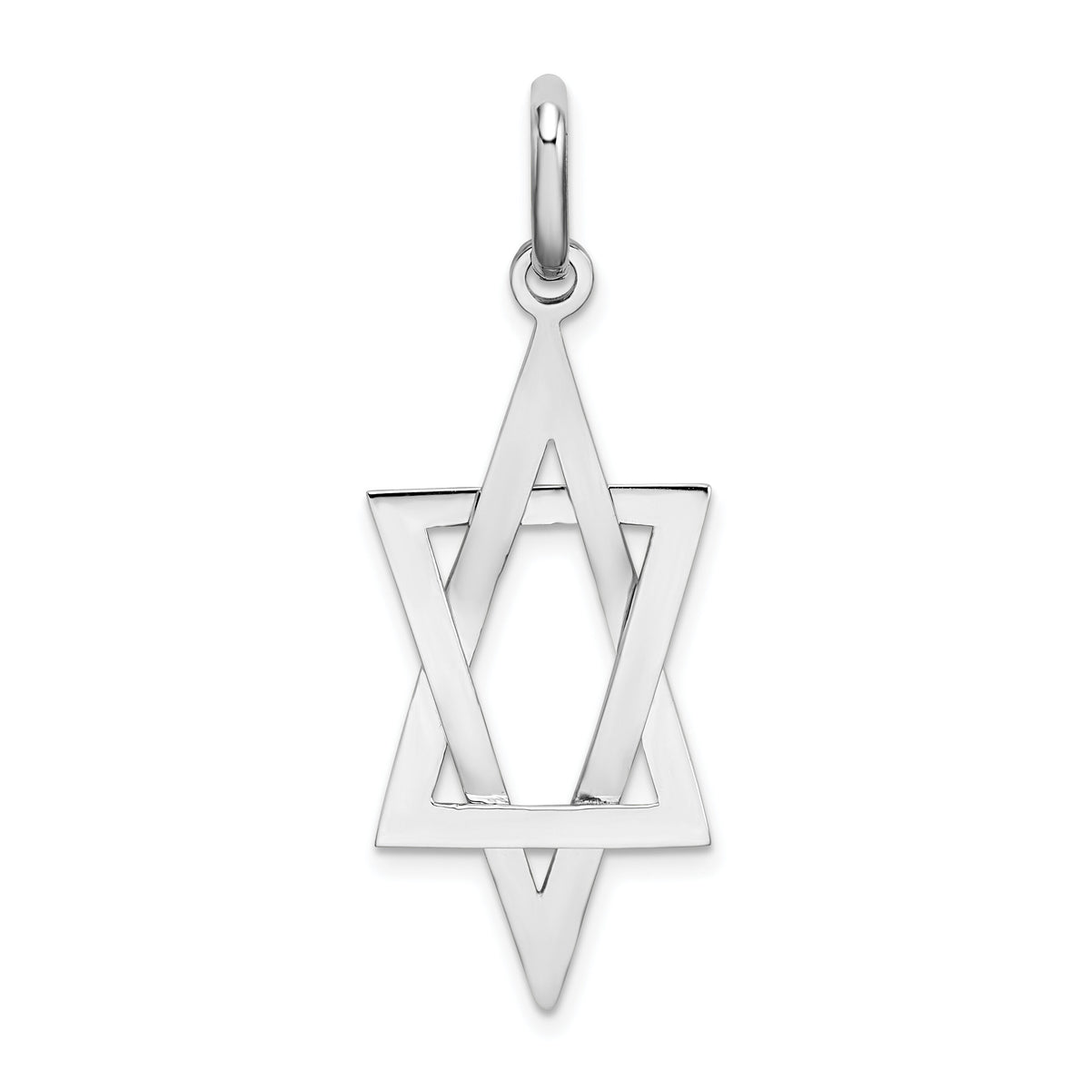 14K White Gold Elongated Star Of David Charm-C4454