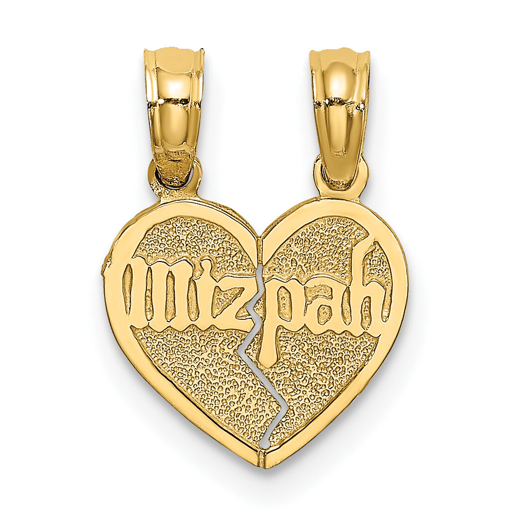 14K Reversible Break apart Mizpah Heart Charm-C4456