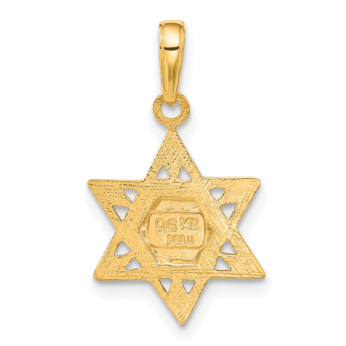 14K Star of David w/Tablets in Center Pendant-C4461