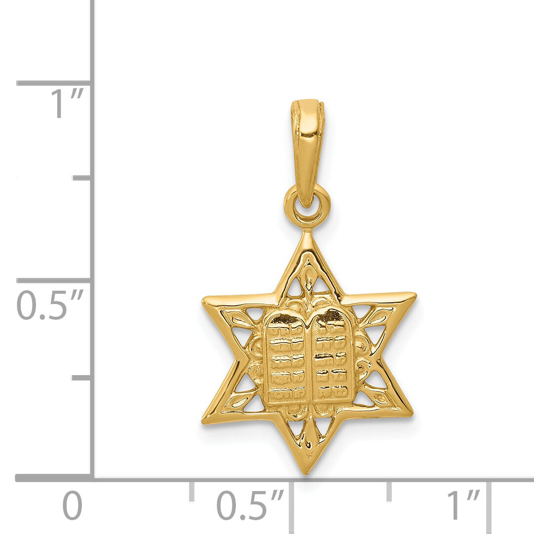 14K Star of David w/Tablets in Center Pendant-C4461