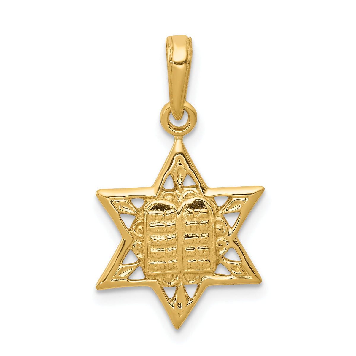 14K Star of David w/Tablets in Center Pendant-C4461