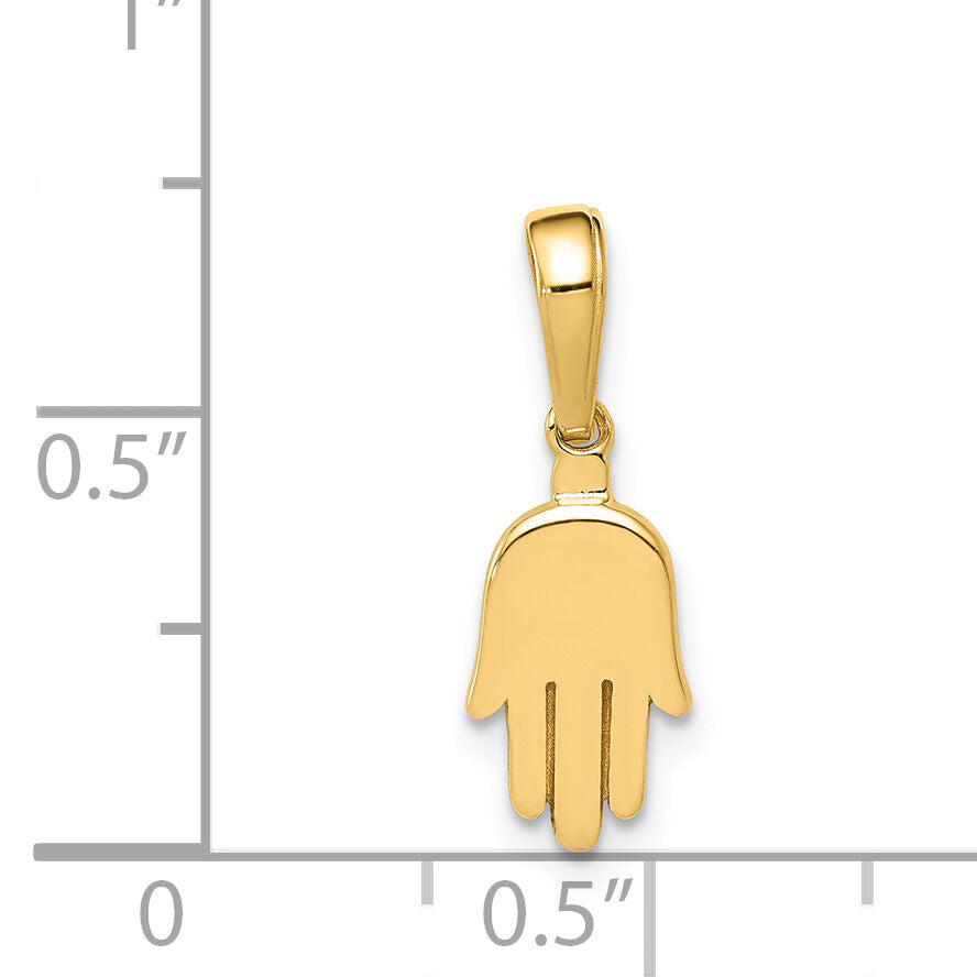 14K Small Solid Hamsa Pendant-C4468