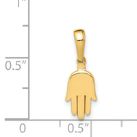 14K Small Solid Hamsa Pendant-C4468