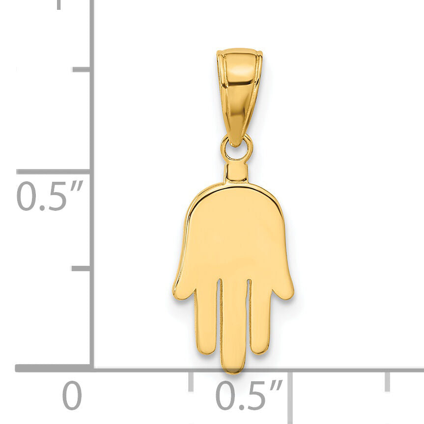 14K Large Solid Hamsa Pendant-C4469
