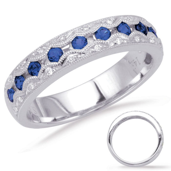 White Gold Sapphire & Diamond Band
