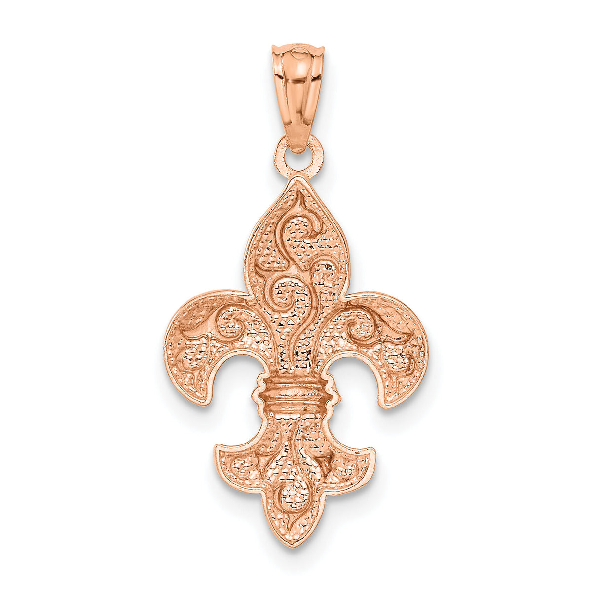 14k Rose Gold Fleur de lis Pendant-C4490