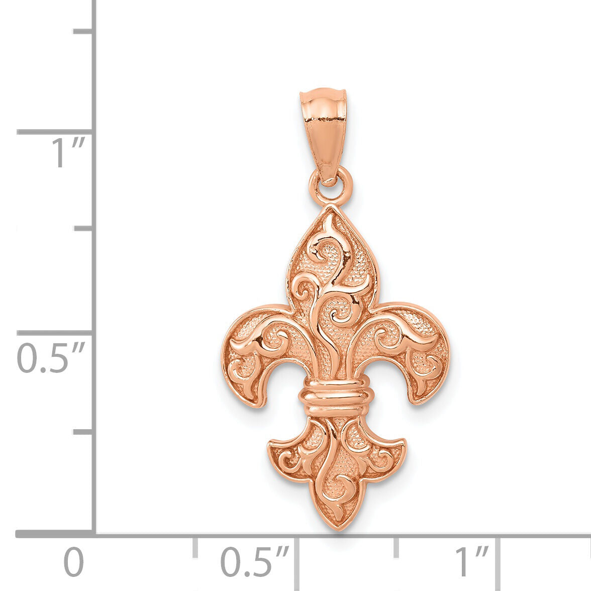 14k Rose Gold Fleur de lis Pendant-C4490