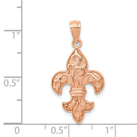 14k Rose Gold Fleur de lis Pendant-C4490