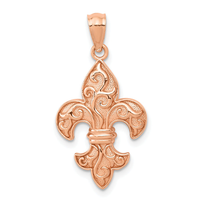 14k Rose Gold Fleur de lis Pendant-C4490