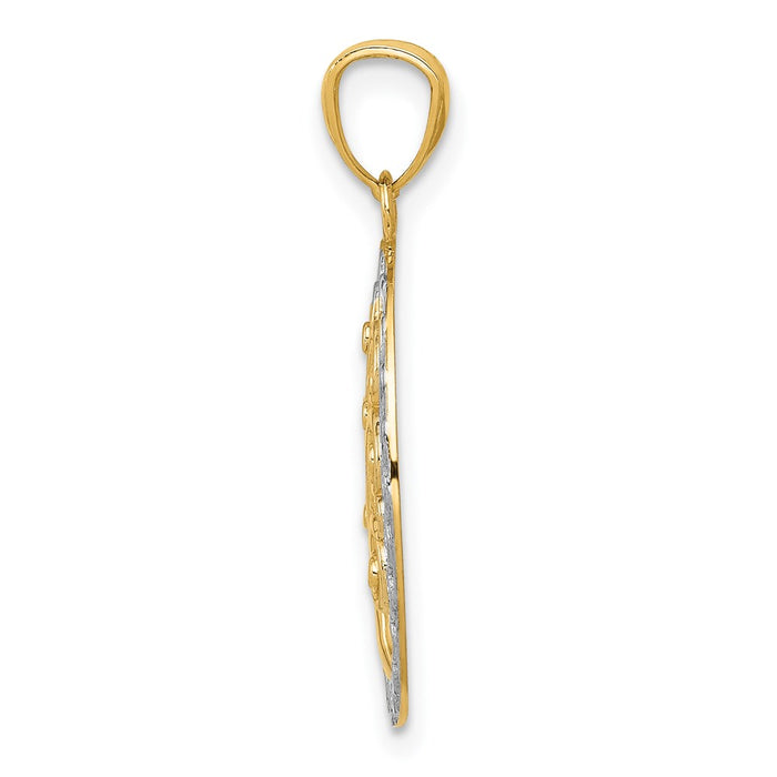 14k w/ Rhodium Tree of Life Pendant-C4493