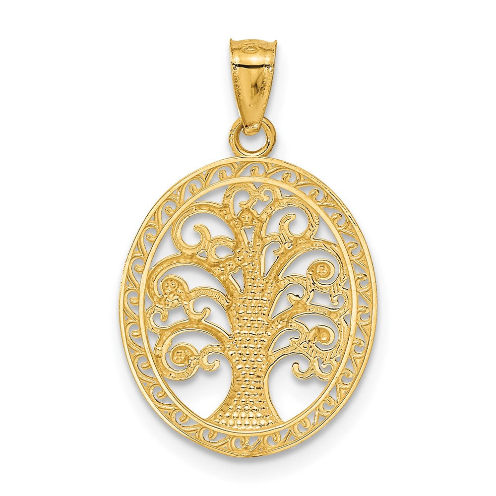14k w/ Rhodium Tree of Life Pendant-C4493