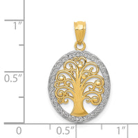 14k w/ Rhodium Tree of Life Pendant-C4493
