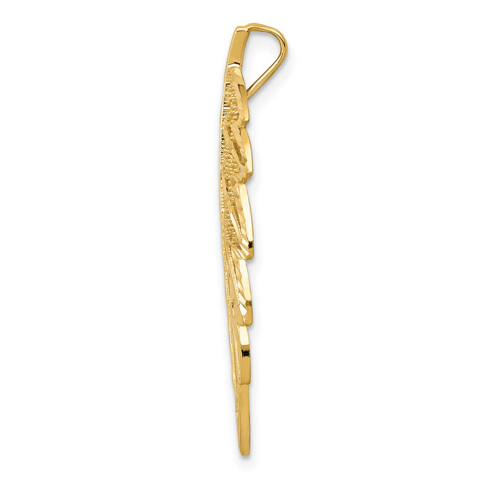 14k Yellow Gold Diamond Cut Leaf Chain Slide-C4494