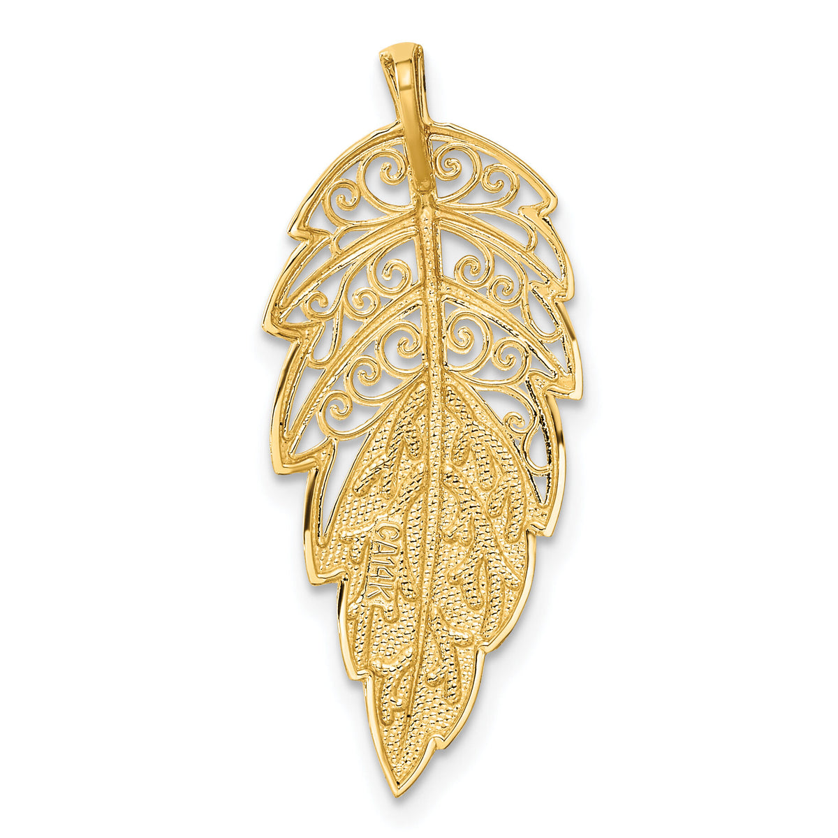 14k Yellow Gold Diamond Cut Leaf Chain Slide-C4494