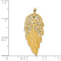 14k Yellow Gold Diamond Cut Leaf Chain Slide-C4494