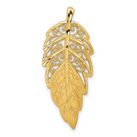14k Yellow Gold Diamond Cut Leaf Chain Slide-C4494
