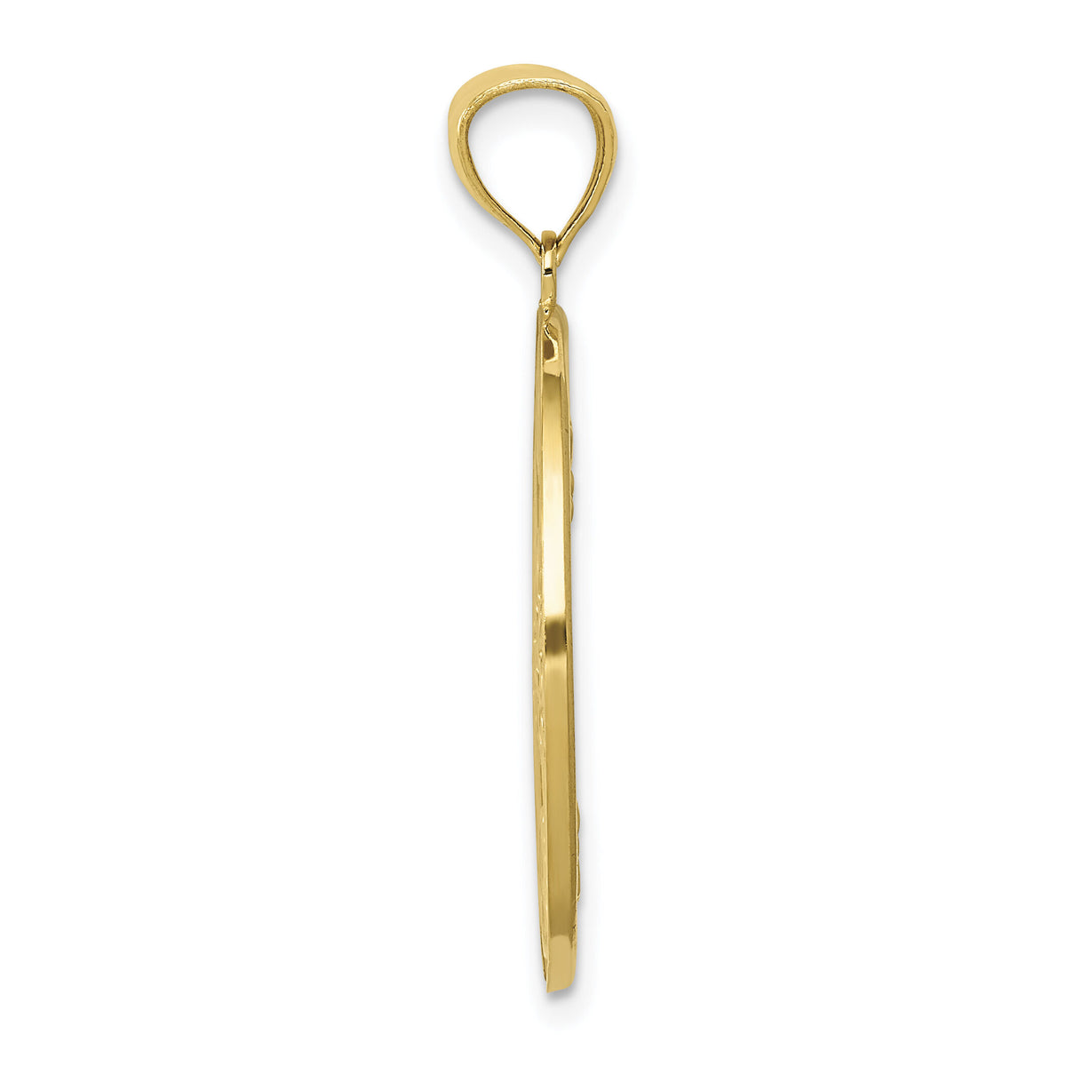 14k Yellow Gold Polished Doves in Circle Pendant-C4495