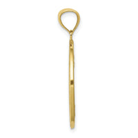 14k Yellow Gold Polished Doves in Circle Pendant-C4495