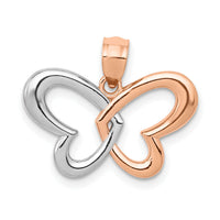 14k Rose Gold w/Rhodium Butterfly Pendant-C4497