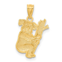 14k Yellow Gold Textured Koala Pendant-C4502