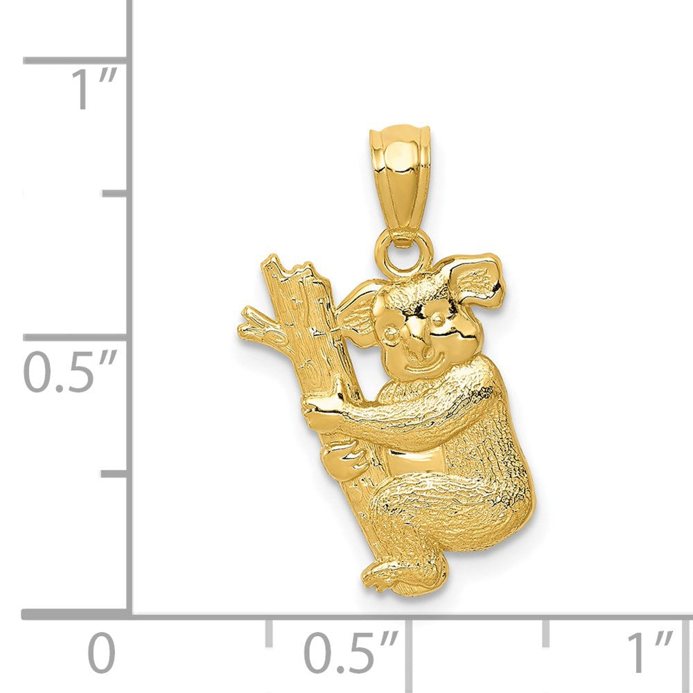 14k Yellow Gold Textured Koala Pendant-C4502