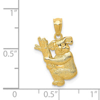 14k Yellow Gold Textured Koala Pendant-C4502