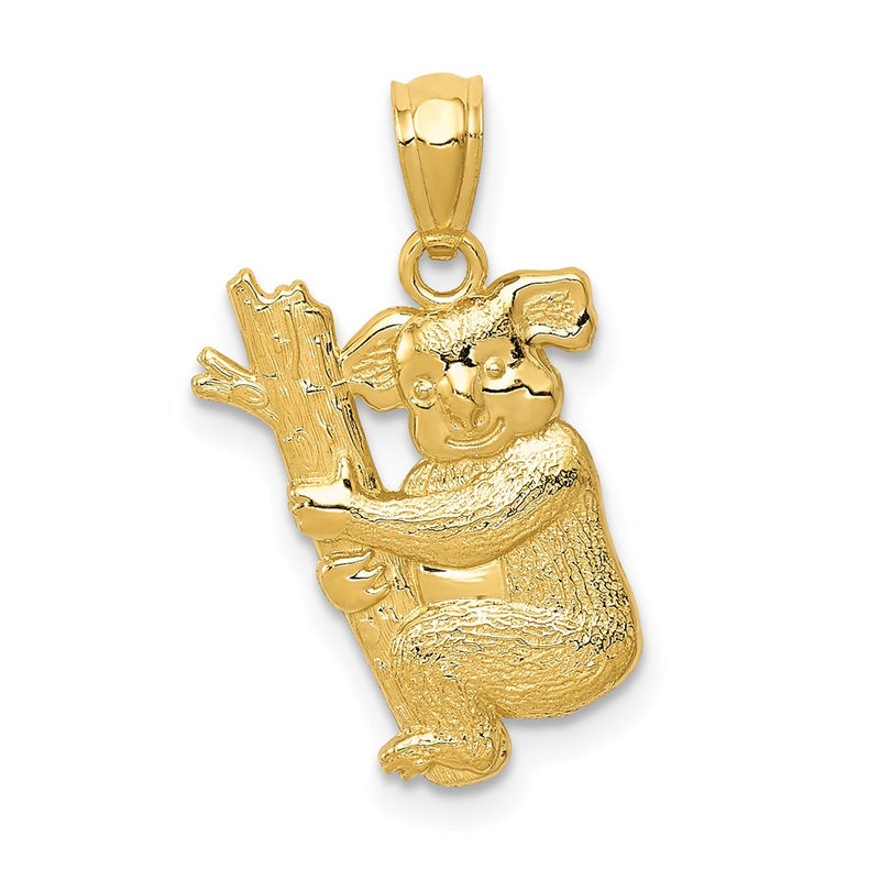 14k Yellow Gold Textured Koala Pendant-C4502