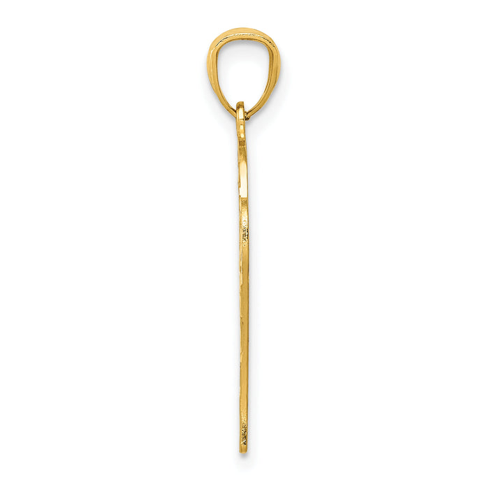 14k Yellow Gold Basketball Pendant-C4504