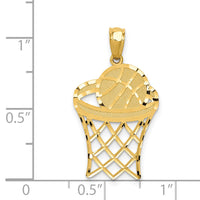 14k Yellow Gold Basketball Pendant-C4504