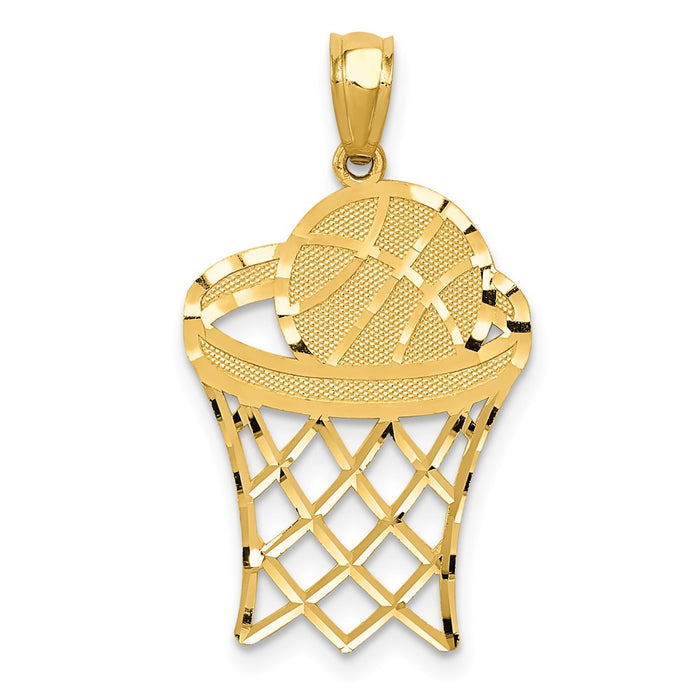 14k Yellow Gold Basketball Pendant-C4504