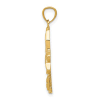 14K w/ Rhodium Ice Skater Pendant-C4505