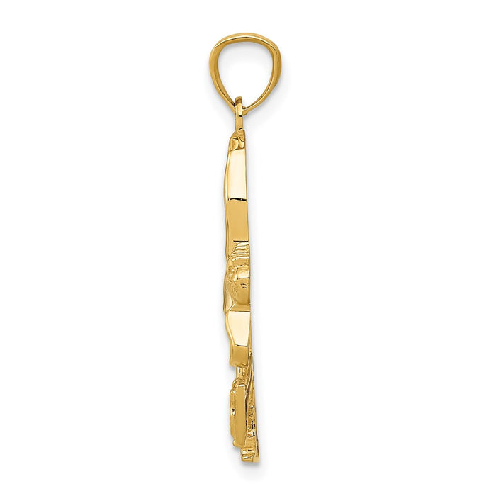 14K w/ Rhodium Ice Skater Pendant-C4505