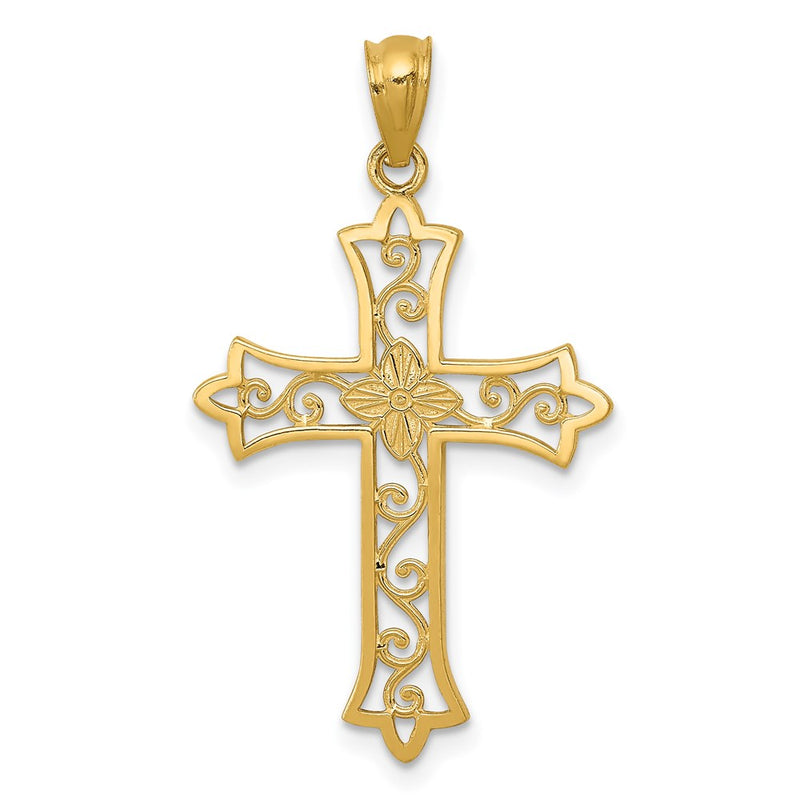 14k Yellow Gold Cross Pendant-C4510