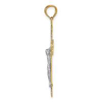 14k Two-tone Crucifix Pendant-C4519