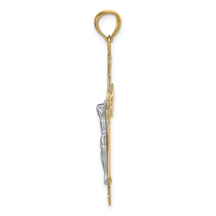 14k Two-tone Crucifix Pendant-C4519
