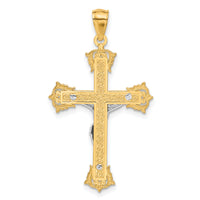 14k Two-tone Crucifix Pendant-C4519