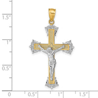 14k Two-tone Crucifix Pendant-C4519