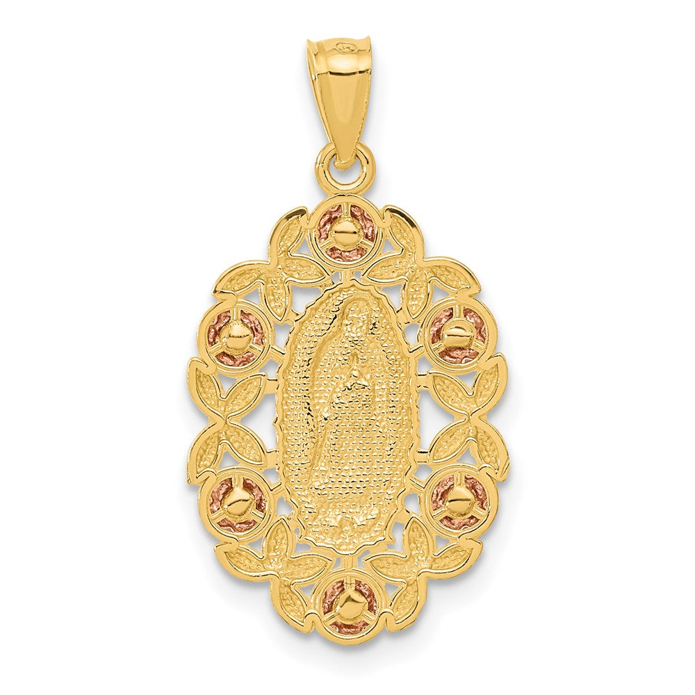 14K Two-Tone w/White Rhodium Guadalupe Pendant-C4520