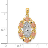 14K Two-Tone w/White Rhodium Guadalupe Pendant-C4520